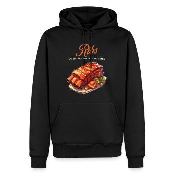Ribs Lover Summer Grilling BBQ Grill - Men’s Premium Organic Hoodie - black - Front - Nico (187cm)