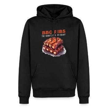 BBQ Ribs Lover Backyard BBQ Griller - Men’s Premium Organic Hoodie - black - Front - Nico (187cm)