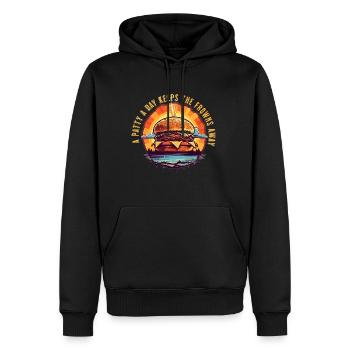 Burger BBQ Grill Funny Griller Dad - Men’s Premium Organic Hoodie - black - Front - Nico (187cm)