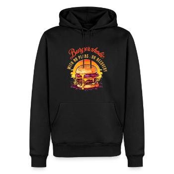 Burger Lover Papa Grillmeister BBQ Grill Dad - Men’s Premium Organic Hoodie - black - Front - Nico (187cm)