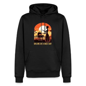 Grill pieu Food Lover BBQ Griller Maman - Sweat à capuche Premium bio Homme - noir - Devant - Nico (187cm)