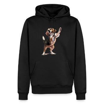 Hunting Dog Beagle Lover Dancing Beagle Dog - Men’s Premium Organic Hoodie - black - Front - Nico (187cm)