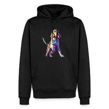 Arty Beagle Dog Dance Competition - Men’s Premium Organic Hoodie - black - Front - Nico (187cm)