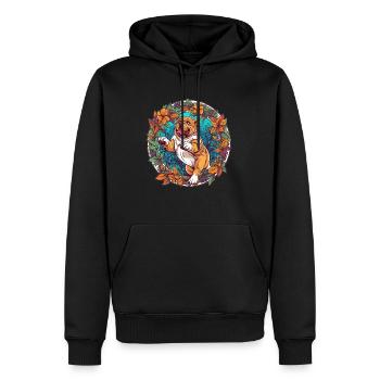 Flora Bulldog Lover Chien dansant - Sweat à capuche Premium bio Homme - noir - Devant - Nico (187cm)