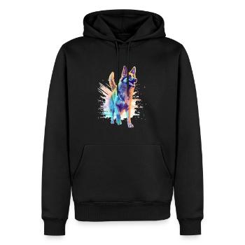 Chien Danse Amoureux Berger Allemand Danse - Sweat à capuche Premium bio Homme - noir - Devant - Nico (187cm)