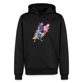 Arty Dancer Dog German Shepherd - Men’s Premium Organic Hoodie - black - Front - Nico (187cm)