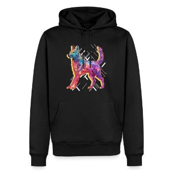 Arty Dog German Shepherd Lover - Men’s Premium Organic Hoodie - black - Front - Nico (187cm)
