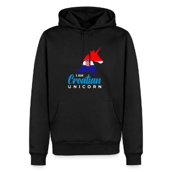 Balkans I'm a Croatian unicorn Funny - Men’s Premium Organic Hoodie - black - Front - Nico (187cm)
