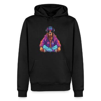 Party EDM Capybara Cyberpunk DJ Rave - Men’s Premium Organic Hoodie - black - Front - Nico (187cm)