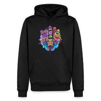 Rainbow Frog Bicyclist Funny DJ Party - Sweat à capuche Premium bio Homme - noir - Devant - Nico (187cm)