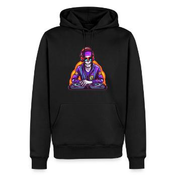 EDM Festival Skeleton Rave Dj - Männer Premium Bio Hoodie - Schwarz - Vorne - Nico (187cm)