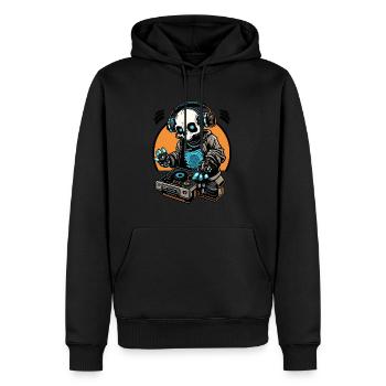 EDM Festival DJ Skeleton Rave - Männer Premium Bio Hoodie - Schwarz - Vorne - Nico (187cm)