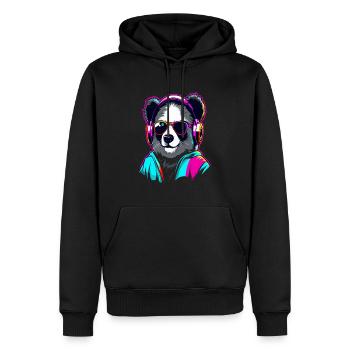 Music Lovers Panda Bear EDM Festival - Men’s Premium Organic Hoodie - black - Front - Nico (187cm)