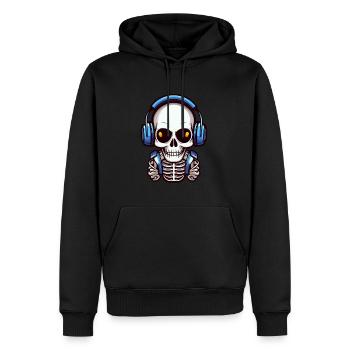 Cute Skull Raver EDM Festival Skeleton Rave - Männer Premium Bio Hoodie - Schwarz - Vorne - Nico (187cm)