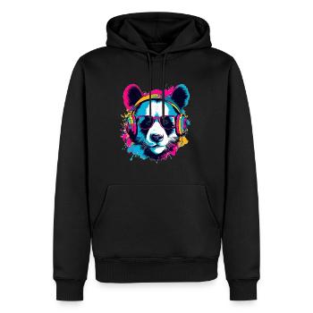Arty Dj Panda Raver EDM Festival Rave - Männer Premium Bio Hoodie - Schwarz - Vorne - Nico (187cm)