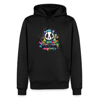 Cute Rave Panda Dj Music Lover Raver - Männer Premium Bio Hoodie - Schwarz - Vorne - Nico (187cm)