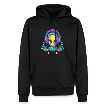 Raver Alien Drum and Bass Festival - Sweat à capuche Premium bio Homme - noir - Devant - Nico (187cm)