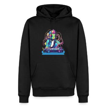EDM Frog Dj Rave Festival - Männer Premium Bio Hoodie - Schwarz - Vorne - Nico (187cm)