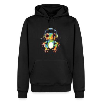Music Lover Party Frog EDM Festival Raver - Men’s Premium Organic Hoodie - black - Front - Nico (187cm)