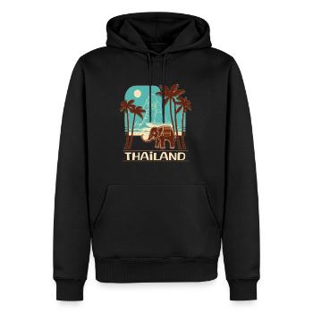 Backpacker Travel to Thailand Thai Elephant - Men’s Premium Organic Hoodie - black - Front - Nico (187cm)