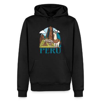 South America Alpaca Trip to Peru - Men’s Premium Organic Hoodie - black - Front - Nico (187cm)