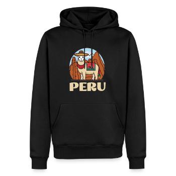 Alpaca South America Vacation Travel to Peru - Männer Premium Bio Hoodie - Schwarz - Vorne - Nico (187cm)