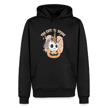 Oktoberkürbis Niedliches Halloween Einhorn - Männer Premium Bio Hoodie - Schwarz - Vorne - Nico (187cm)
