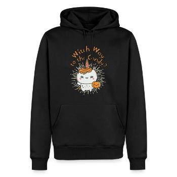 Saison de la citrouille Licorne d’Halloween mignonne - Sweat à capuche Premium bio Homme - noir - Devant - Nico (187cm)