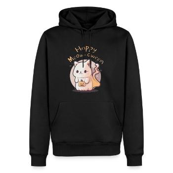 Gruselige Oktober Happy Halloween Geisterkatze - Männer Premium Bio Hoodie - Schwarz - Vorne - Nico (187cm)