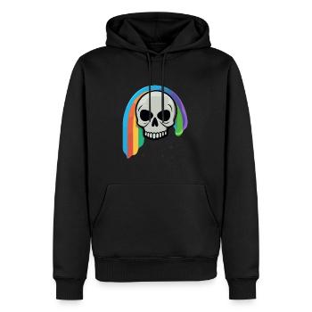 Halloween Rainbow Skull Skeleton Costume Spooky - Men’s Premium Organic Hoodie - black - Front - Nico (187cm)