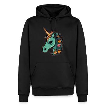 Horreur Halloween Licorne Costume Halloween Party - Sweat à capuche Premium bio Homme - noir - Devant - Nico (187cm)