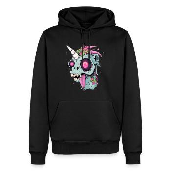 Arty Zombie Unicorn Halloween Unicorn - Männer Premium Bio Hoodie - Schwarz - Vorne - Nico (187cm)