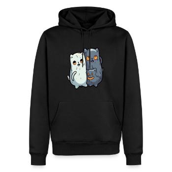 Costume de chat zombie d'Halloween Fantôme d'Halloween - Sweat à capuche Premium bio Homme - noir - Devant - Nico (187cm)