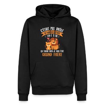 Ich werde Big Brother - Männer Premium Bio Hoodie - Schwarz - Vorne - Nico (187cm)