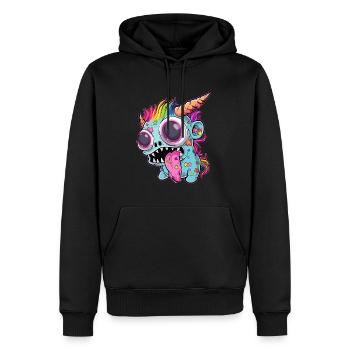 Halloween Heavy Music Lover Zombie Licorne Heavy - Sweat à capuche Premium bio Homme - noir - Devant - Nico (187cm)