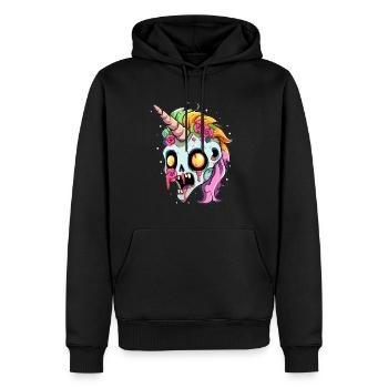 Costume de Licorne Zombie d'Halloween Licorne d'Halloween - Sweat à capuche Premium bio Homme - noir - Devant - Nico (187cm)