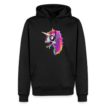 Amateur de musique lourde Zombie Licorne Heavy Metal - Sweat à capuche Premium bio Homme - noir - Devant - Nico (187cm)