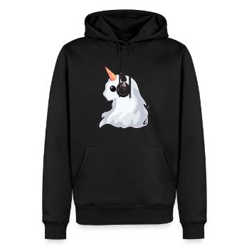 Techno Halloween Dj Fantôme Licorne Costume Halloween - Sweat à capuche Premium bio Homme - noir - Devant - Nico (187cm)