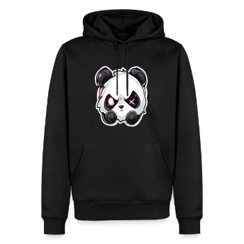 Amateur de musique Techno Party DJ Halloween Panda - Sweat à capuche Premium bio Homme - noir - Devant - Nico (187cm)
