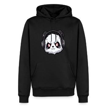 Spooky Halloween Vampire Panda DJ Halloween Rave - Männer Premium Bio Hoodie - Schwarz - Vorne - Nico (187cm)