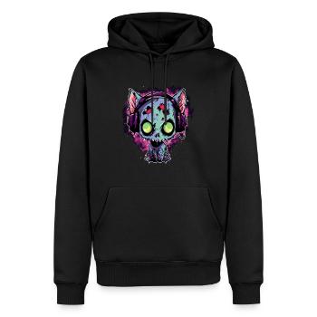 Chats zombies effrayants Halloween DJ Techno Rave - Sweat à capuche Premium bio Homme - noir - Devant - Nico (187cm)