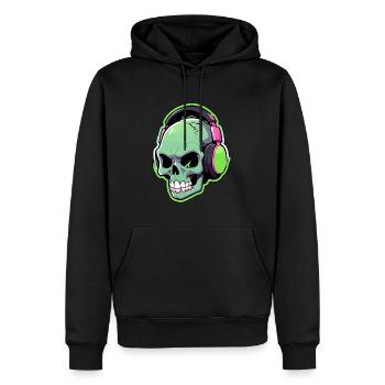 Halloween DJ Skull Costume Halloween Rave - Men’s Premium Organic Hoodie - black - Front - Nico (187cm)