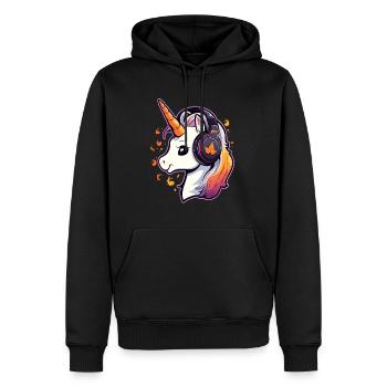 Saison d'octobre Halloween Unicron Dj Halloween - Sweat à capuche Premium bio Homme - noir - Devant - Nico (187cm)