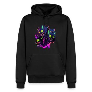Trippy Zombie Cat Valentines Day Matching Couple - Sweat à capuche Premium bio Homme - noir - Devant - Nico (187cm)