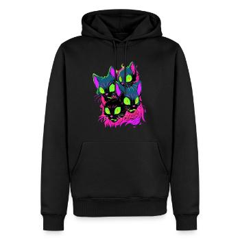 Spooky Halloween Costume Party Cat Raver EDM - Sweat à capuche Premium bio Homme - noir - Devant - Nico (187cm)