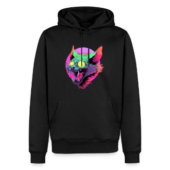Horreur Chat Zombie Halloween Costume Trippy Arty - Sweat à capuche Premium bio Homme - noir - Devant - Nico (187cm)
