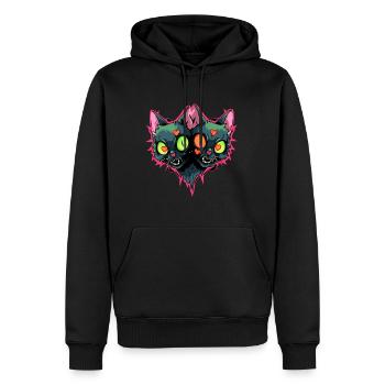 Festival Halloween Zombie Chats Coeur Correspondance - Sweat à capuche Premium bio Homme - noir - Devant - Nico (187cm)