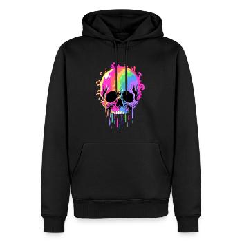 Death Metal Lover Rainbow Skull Heavy Metal - Men’s Premium Organic Hoodie - black - Front - Nico (187cm)