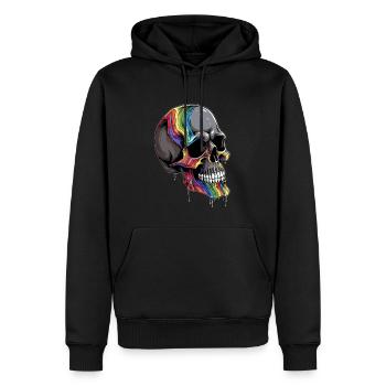 Rainbow Skull Heavy Music Festival - Männer Premium Bio Hoodie - Schwarz - Vorne - Nico (187cm)