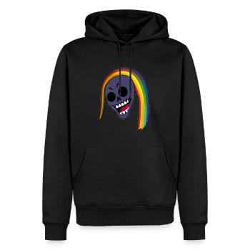 Heavy Music Lover Rainbow Skull Rock Festival - Sweat à capuche Premium bio Homme - noir - Devant - Nico (187cm)